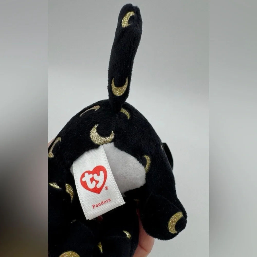 Ty beanie Pandora Black Cat Toy with Purple Hat